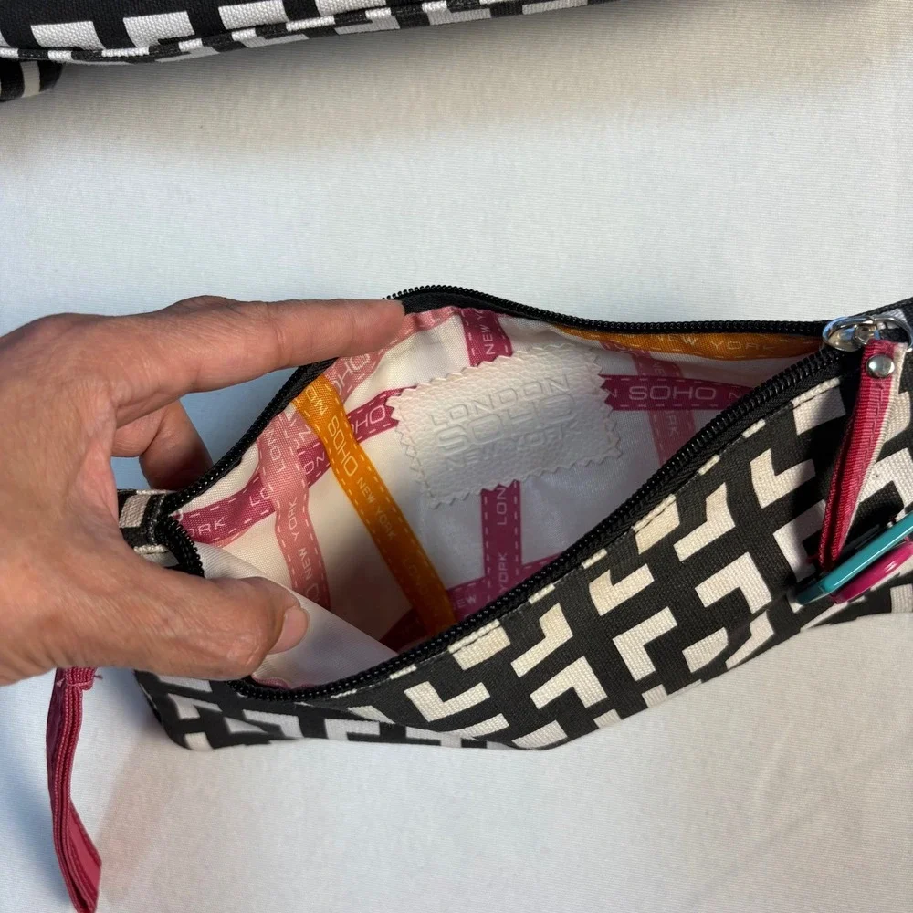 London Soho, Makeup Bag Set, Black White, OS, Good
